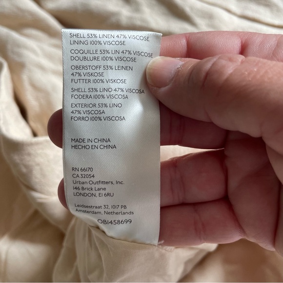 Free People "Olivia" Double Breasted Linen Blend Pebble/Sand Blazer - Picture 13 of 17